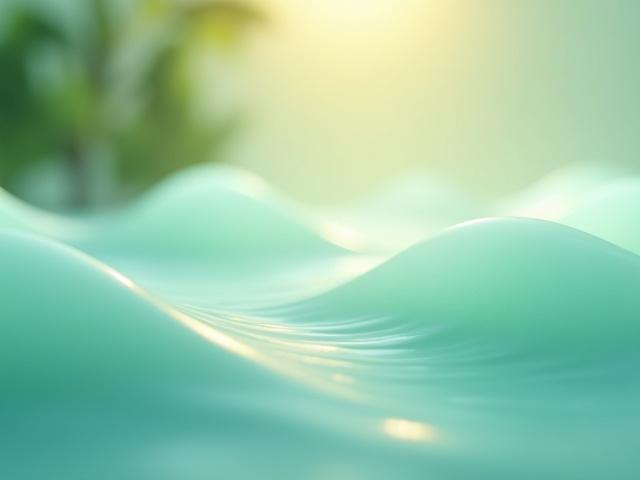 Artistic representation of sound waves or musical notes flowing gently in a tranquil space